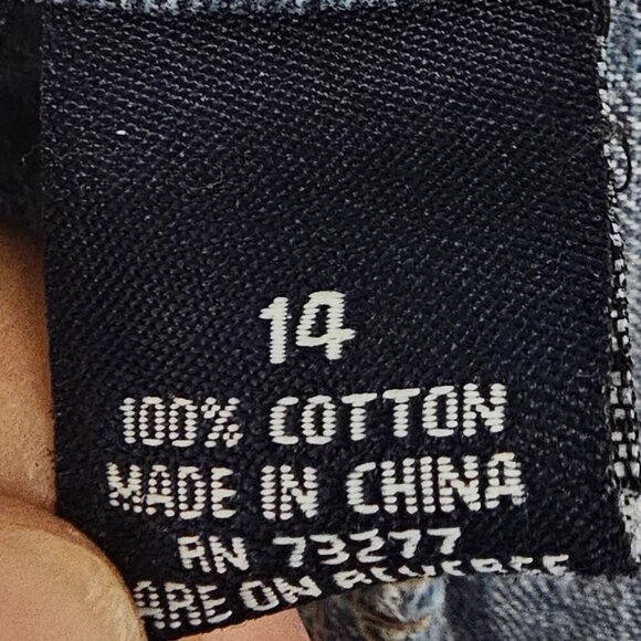 Sonoma Blue Denim Paneled A-Line Skirt Rustic Y2K Boho 14 - Picture 10 of 12